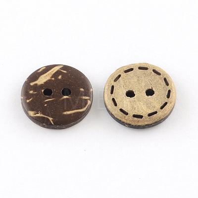 2-Hole Flat Round Coconut Buttons BUTT-R035-002-1