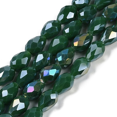 Opaque Solid Color Electroplate Glass Beads Strands EGLA-N013-P6mm-B04-1