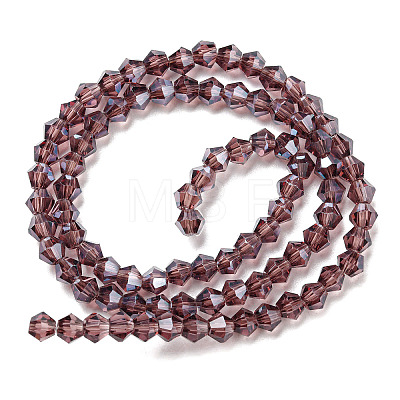 Transparent Electroplate Glass Beads Strands GLAA-F029-4mm-C05-1