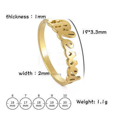 Word Blessed Stainless Steel Finger Rings for Women WG5CA7C-06-1