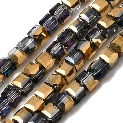 Electroplate Glass Beads Strands EGLA-D018-4x4mm-17-1
