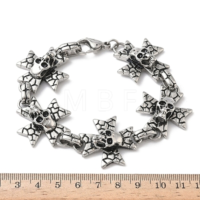 304 Stainless Steel Link Chain Bracelets for Men Women BJEW-D385-01AS-1