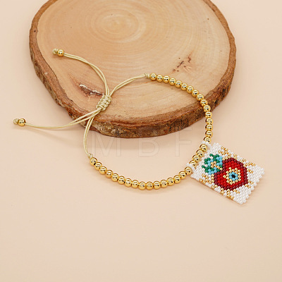 Handmade Glass Seed Bead Charm Bracelets PX3298-4-1