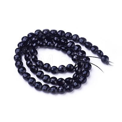 Natural Black Onyx Beads Strands G-E538-08B-1