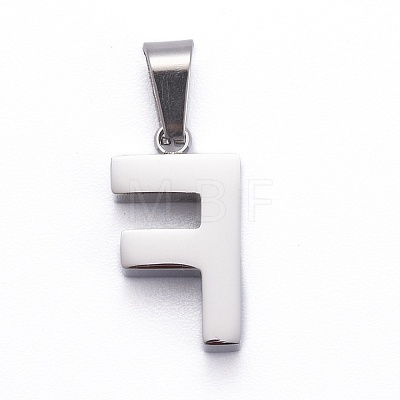 Non-Tarnish 304 Stainless Steel Letter Pendants STAS-H127-F-P-1