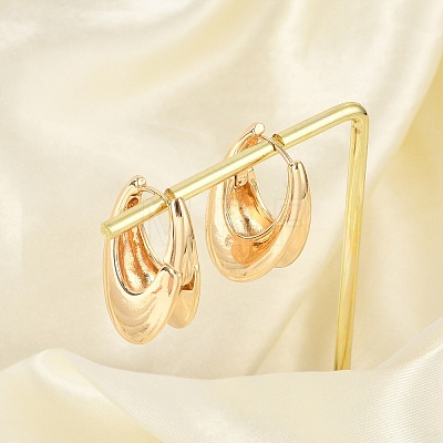 Brass Hoop Earrings for Women EJEW-U041-04G-1