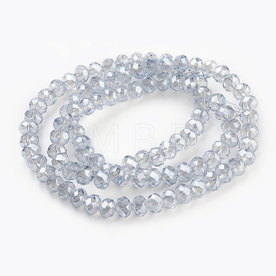 Electroplate Glass Beads Strands GLAA-K027-PL-A02-1