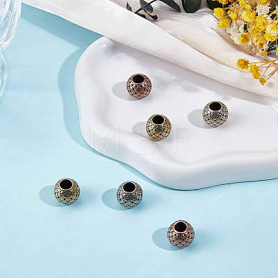 6Pcs 3 Colors Brass European Beads KK-ME0004-23-1