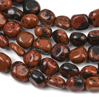 Natural Mahogany Obsidian Beads Strands GG-CBA787B-A19-1