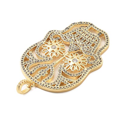 Brass Micro Pave Cubic Zirconia Pendants KK-L209-102G-01-1