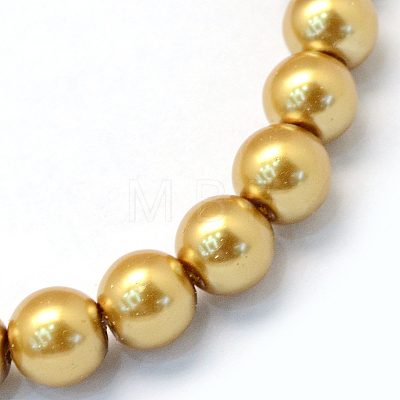Baking Painted Pearlized Glass Pearl Round Bead Strands HY-Q003-4mm-08-1