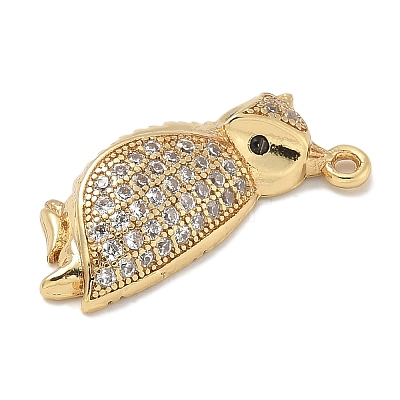 Rack Plating Brass Micro Pave Cubic Zirconia Pendants KK-L224-056G-1