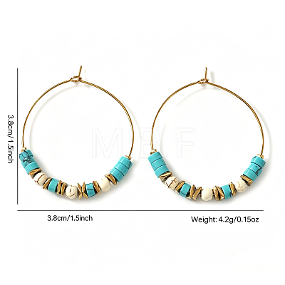 Bohemian Colorful Natural Stone Beaded Hoop Earrings for Women TC8754-8-1