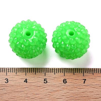 Chunky Resin Rhinestone Bubblegum Ball Beads RESI-S259-A03-1