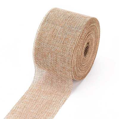 Polyester Imitation Linen Wrapping Ribbon OCOR-G007-01E-1
