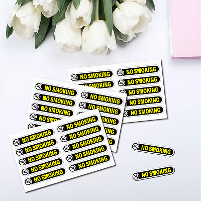 Mini PVC Coated Self Adhesive NO SMOKING Warning Stickers STIC-WH0017-004-1