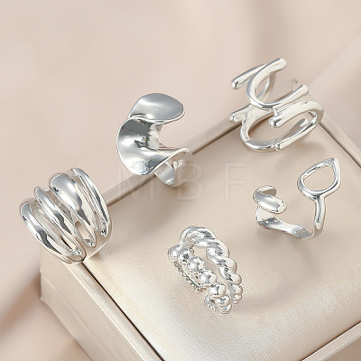 Alloy Open Cuff Rings Sets for Women WH4778-7-1