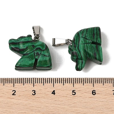 Synthetic Malachite Pendants G-B127-02P-01-1