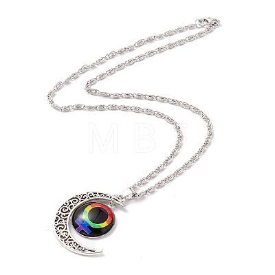 Rainbow Pride Necklace NJEW-F291-01E-1