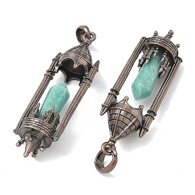 Natural Amazonite Faceted Pointed Bullet Shaped Big Pendants G-P613-01R-02-1