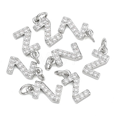 SHEGRACE Brass Micro Pave Clear Cubic Zirconia Pendants XGRQ29809-394P-Z-1