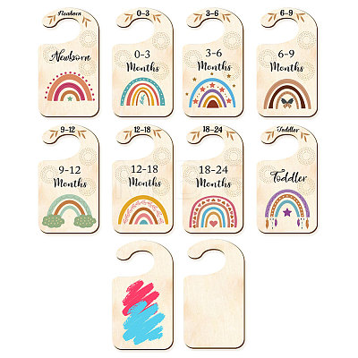 Wood Baby Closet Size Dividers AJEW-WH0353-017-1