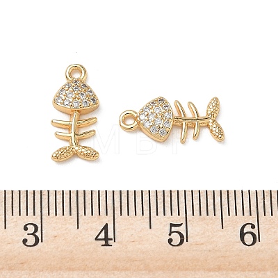 Brass Micro Pave Clear Cubic Zirconia Charms KK-P355-01D-G-1