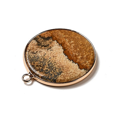 Natural Picture Jasper Pendants G-A213-01G-07-1