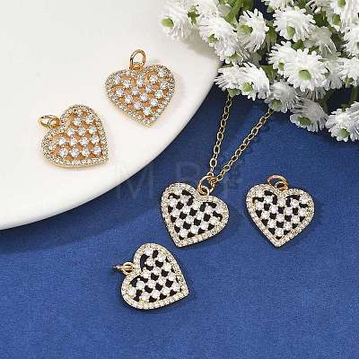 SHEGRACE Brass Micro Pave Clear Cubic Zirconia Pendants XGRQ2C533-412G-1