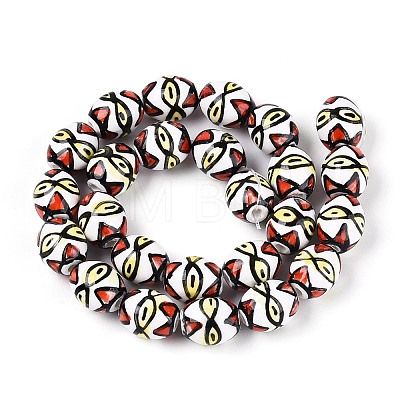 Handmade Porcelain Ceramic Beads Strands PORC-T135-07E-1