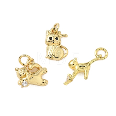 Brass Micro Pave Cubic Zirconia Pendants KK-P325-13M-G-1