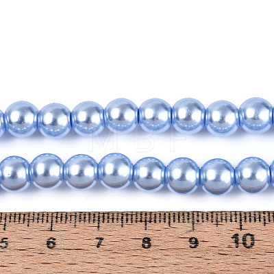 Baking Paint Pearlized Glass Pearl Round Bead Strands HY-Q330-8mm-24-1