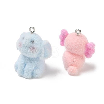 Flocky Opaque Resin Pendants RE-CBA098D-01P-1