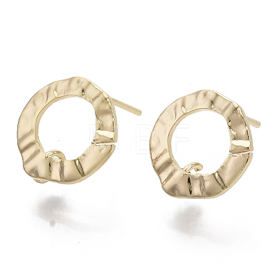 Brass Stud Earring Findings X-KK-T056-01G-NF-1