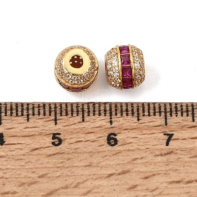 925 Sterling Silver Pave Deep Pink Cubic Zirconia Beads SE-CBAF1B2-12A-G-1