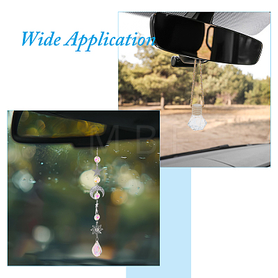 2Pcs 2 Styles Glass & Alloy Hanging Suncatchers AJEW-HS0001-35-1
