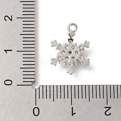 Christmas Theme Brass Micro Pave Cubic Zirconia Charms KK-P278-06P-1