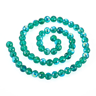 1 Strand Electroplate Transparent Glass Beads Strands EGLA-TADJ0001-15E-1