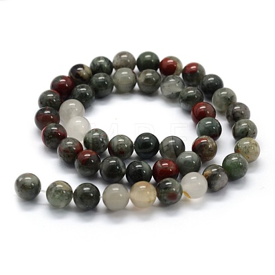Natural African Bloodstone Beads Strands G-G763-08-10mm-1