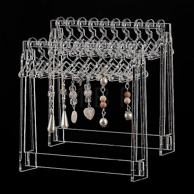 Transparent Acrylic Earring Display Stands EDIS-WH0029-12-1