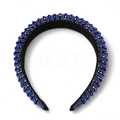 Bling Bling Glass Beaded Hairband OHAR-PW0007-26D-1