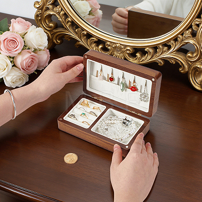 Rectangle Wooden Jewelry Organizer Magnetic Boxes CON-WH0112-073B-1