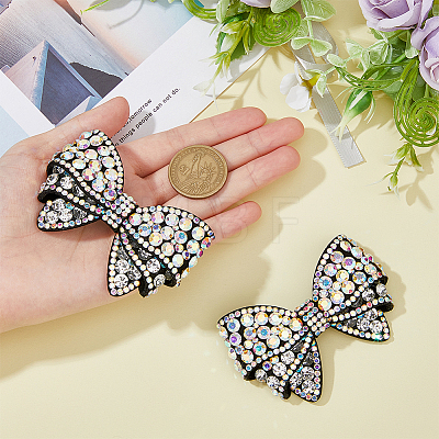 Crystal AB Glass Rhinestone Bowknot Ornament Accessories FIND-WH0129-59A-1