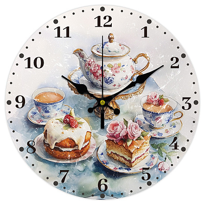 MDF Printed Wall Clock HJEW-WH0058-028-1