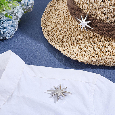 2Pcs Star Alloy Lapel Pins for Backpack Clothes JEWB-PH0001-74P-1