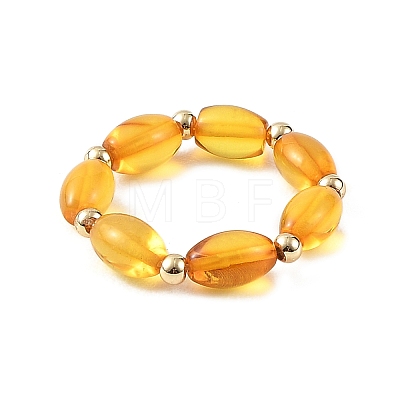Natural Amber Finger Rings for Women RJEW-JR01087-02-1