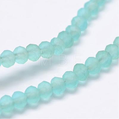 Half Rainbow Plated Faceted Rondelle Glass Bead Strands EGLA-L007-A01-2mm-1