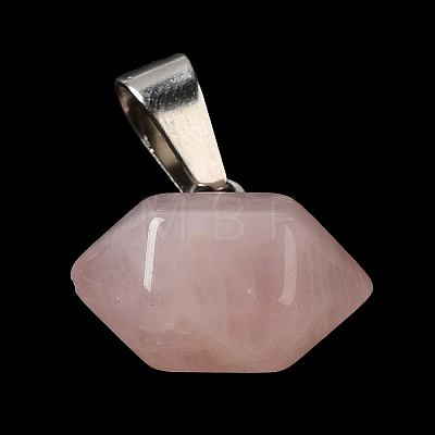 Natural Rose Quartz Pointed Pendants G-K335-03P-14-1
