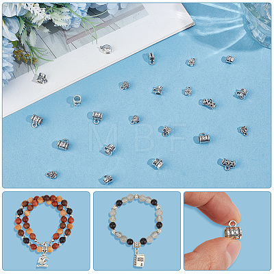 200Pcs 10 Styles Tibetan Style Alloy Tube Bails TIBE-PA0001-20-1