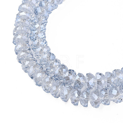 Electroplate Transparent Glass Beads Strands EGLA-N002-37-F04-1